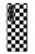 S1611 Échiquier Damier Noir Blanc Etui Coque Housse pour Samsung Galaxy Z Fold 4