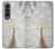 S1980 blanc Paon Etui Coque Housse pour Samsung Galaxy Z Fold 4
