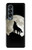 S1981 Loup hurlant à la lune Etui Coque Housse pour Samsung Galaxy Z Fold 4
