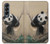 S2210 Peinture Art Panda Fluffy Etui Coque Housse pour Samsung Galaxy Z Fold 4