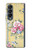 S2229 Fleurs millésimé Etui Coque Housse pour Samsung Galaxy Z Fold 4