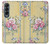 S2229 Fleurs millésimé Etui Coque Housse pour Samsung Galaxy Z Fold 4