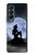 S2668 Silhouette sirène Lune Nuit Etui Coque Housse pour Samsung Galaxy Z Fold 4