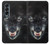 S2823 Noir Loup Bleu Yeux Visage Etui Coque Housse pour Samsung Galaxy Z Fold 4