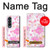 S3036 Flore de fleur rose douce Etui Coque Housse pour Samsung Galaxy Z Fold 4