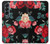 S3112 Motif floral Rose Noir Etui Coque Housse pour Samsung Galaxy Z Fold 4