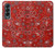 S3354 Rouge classique Bandana Etui Coque Housse pour Samsung Galaxy Z Fold 4