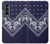 S3357 Marine Bleu Bandana Motif Etui Coque Housse pour Samsung Galaxy Z Fold 4