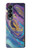 S3676 Pierre de marbre abstraite colorée Etui Coque Housse pour Samsung Galaxy Z Fold 4