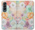 S3705 Fleur florale pastel Etui Coque Housse pour Samsung Galaxy Z Fold 4