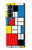 S3814 Composition de dessin au trait Piet Mondrian Etui Coque Housse pour Samsung Galaxy Z Fold 4