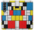 S3814 Composition de dessin au trait Piet Mondrian Etui Coque Housse pour Samsung Galaxy Z Fold 4