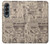 S3819 Papier Vintage rétro Etui Coque Housse pour Samsung Galaxy Z Fold 4