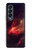 S3897 Espace nébuleuse rouge Etui Coque Housse pour Samsung Galaxy Z Fold 4