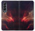 S3897 Espace nébuleuse rouge Etui Coque Housse pour Samsung Galaxy Z Fold 4