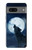 S3693 Pleine lune du loup blanc sinistre Etui Coque Housse pour Google Pixel 7