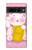 S3025 Rose Maneki Neko chat chanceux Etui Coque Housse pour Google Pixel 7 Pro