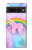 S3070 Arc en ciel pastel ciel Licorne Etui Coque Housse pour Google Pixel 7 Pro