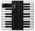 S3078 Noir et blanc Clavier de piano Etui Coque Housse pour Google Pixel 7 Pro