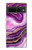 S3896 Stries d'or en marbre violet Etui Coque Housse pour Google Pixel 7 Pro