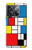 S3814 Composition de dessin au trait Piet Mondrian Etui Coque Housse pour OnePlus Ace Pro