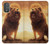 S1957 Lion Etui Coque Housse pour Motorola Moto G Power 2022, G Play 2023