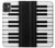 S3078 Noir et blanc Clavier de piano Etui Coque Housse pour Motorola Moto G32