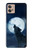 S3693 Pleine lune du loup blanc sinistre Etui Coque Housse pour Motorola Moto G32