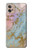 S3717 Imprimé graphique en marbre bleu pastel or rose Etui Coque Housse pour Motorola Moto G32