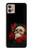 S3753 Roses de crâne gothique sombre Etui Coque Housse pour Motorola Moto G32