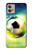 S3844 Ballon de football de football rougeoyant Etui Coque Housse pour Motorola Moto G32