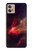 S3897 Espace nébuleuse rouge Etui Coque Housse pour Motorola Moto G32