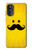 S1145 Soleil jaune Mustache Etui Coque Housse pour Motorola Moto G52, G82 5G