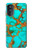 S2688 Aqua Copper Turquoise Graphic Gemme Etui Coque Housse pour Motorola Moto G52, G82 5G