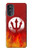 S2803 Feu Rouge Diable Lance Symbole Etui Coque Housse pour Motorola Moto G52, G82 5G