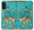 S2906 Aqua Turquoise Pierre Etui Coque Housse pour Motorola Moto G52, G82 5G