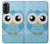 S3029 Bleu mignon Chouette Etui Coque Housse pour Motorola Moto G52, G82 5G