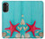 S3428 Aqua Bois Coquille d'étoile de mer Etui Coque Housse pour Motorola Moto G52, G82 5G