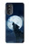 S3693 Pleine lune du loup blanc sinistre Etui Coque Housse pour Motorola Moto G52, G82 5G