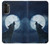 S3693 Pleine lune du loup blanc sinistre Etui Coque Housse pour Motorola Moto G52, G82 5G