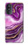 S3896 Stries d'or en marbre violet Etui Coque Housse pour Motorola Moto G52, G82 5G
