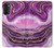 S3896 Stries d'or en marbre violet Etui Coque Housse pour Motorola Moto G52, G82 5G