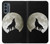 S1981 Loup hurlant à la lune Etui Coque Housse pour Motorola Moto G62 5G