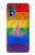 S2900 Arc en ciel LGBT Fierté lesbienne Drapeau Etui Coque Housse pour Motorola Moto G62 5G