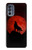 S2955 Loup Hurlant Rouge Lune Etui Coque Housse pour Motorola Moto G62 5G