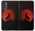 S2955 Loup Hurlant Rouge Lune Etui Coque Housse pour Motorola Moto G62 5G