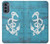 S3053 Marin Blue Anchor Etui Coque Housse pour Motorola Moto G62 5G