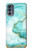 S3399 Vert Marbre Imprimer Graphique Etui Coque Housse pour Motorola Moto G62 5G