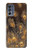 S3691 Plume de paon d'or Etui Coque Housse pour Motorola Moto G62 5G