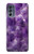 S3713 Graphique violet améthyste à quartz imprimé Etui Coque Housse pour Motorola Moto G62 5G